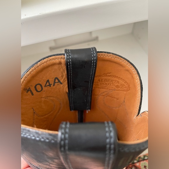 NWT Alberta boot Black Cowhide Leather Cowboy Western Boots Women Size 10 US - Picture 6 of 8